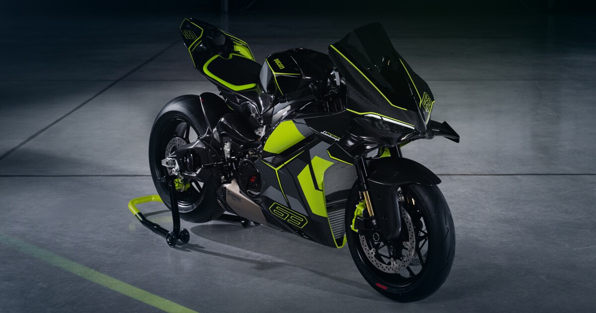 Ducati revela el carbono CLAD PANIGALE V4 Lamborghini Motocicleta de edición limitada