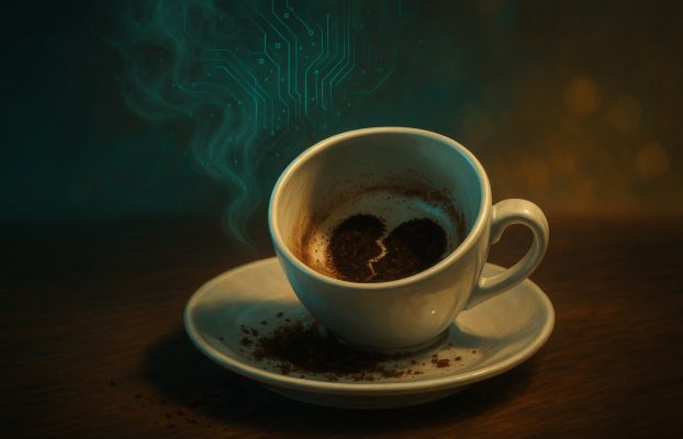 Mujer divorcios de marido después de chatgpt lee su café y predice una aventura