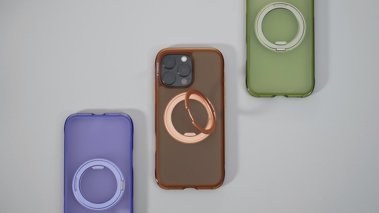 Las cajas de Torras Ostand Oair iPhone 16 son resistentes y coloridas