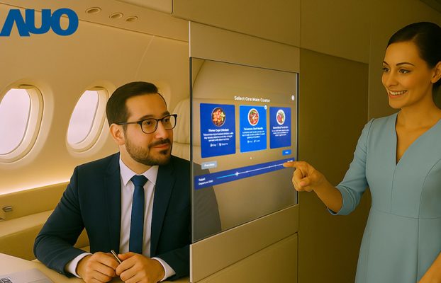 AUO presenta una impresionante pantalla de LED micro transparente que muestra un contenido diferente en cada lado