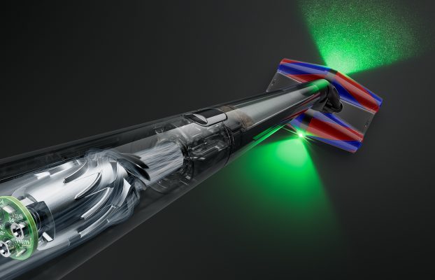 La nueva aspiradora de Dyson es tan delgada como un mango de escoba y parece flotar por el piso