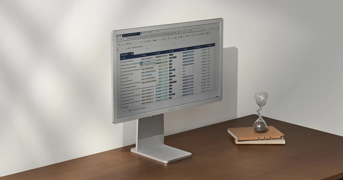Boox Mira Pro Color E Ink Monitor es amigable para los ojos para profesionales