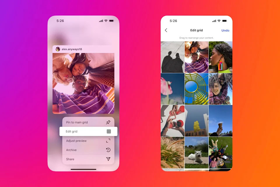 Instagram pronto permitirá reorganizar la cuadrícula de perfil y el post sin presión