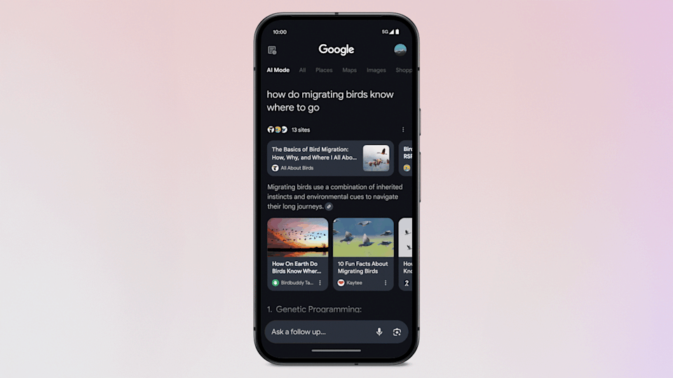 Google expande el modo AI con funciones adicionales para la búsqueda